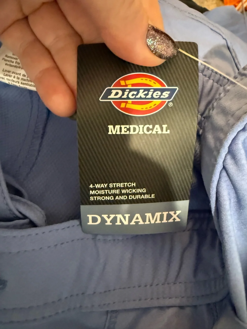 NWT Dickies Dynamix Blue Cargo Scrub Pants 360 Stretch Medical Mens Large